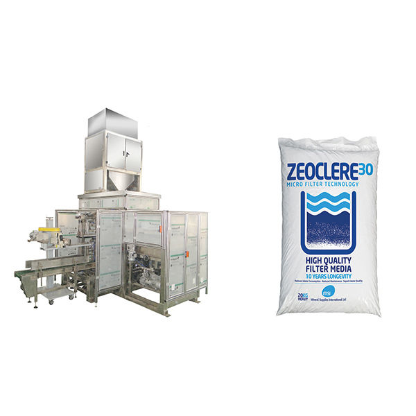 เครื่องบรรจุถุงขนาดใหญ่ Zeolite ขนาด 20 กก. พร้อมเครื่องซีล
