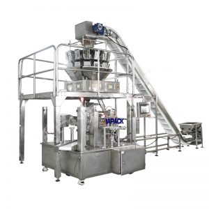 Automatic dry fruit standup pouch filling and sealing equipment