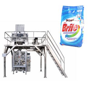 4 head linear weigher washing powder detergent powder packing machine