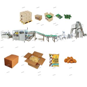 Automatic frozen food bag forming packaging and carton filling line
