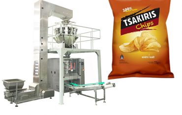 Automatic potato chips snack food packing machine
