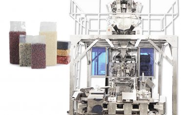 Automatic brick type vacuum bag forming filling packaging machine for grain