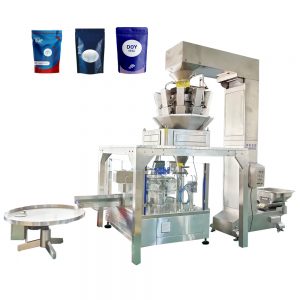 Automatic pre-made pouch fill seal packing machine with linear scales for granules