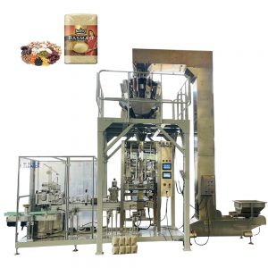 Automatic block bottom bag with top label packaging machine