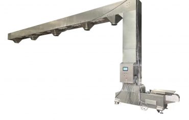 Multi filling points bucket feeding elevator